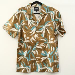 Bonobos Short Sleeve Men's Shirt Buttondown Tree Printed Slim Fit Beach M 285982